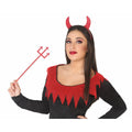 Accessoires démon rouge Halloween : trident et serre-tête