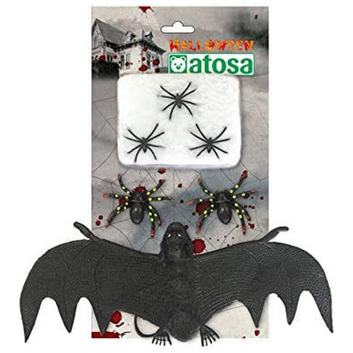 Emballage de la décoration Halloween chauve-souris et araignées, marque Atosa