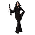 Costume de vampiresse noir pour adulte, robe gothique