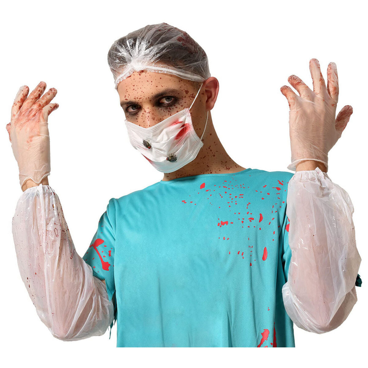 Déguisement docteur sanglant Halloween 6 pièces avec masque et gants