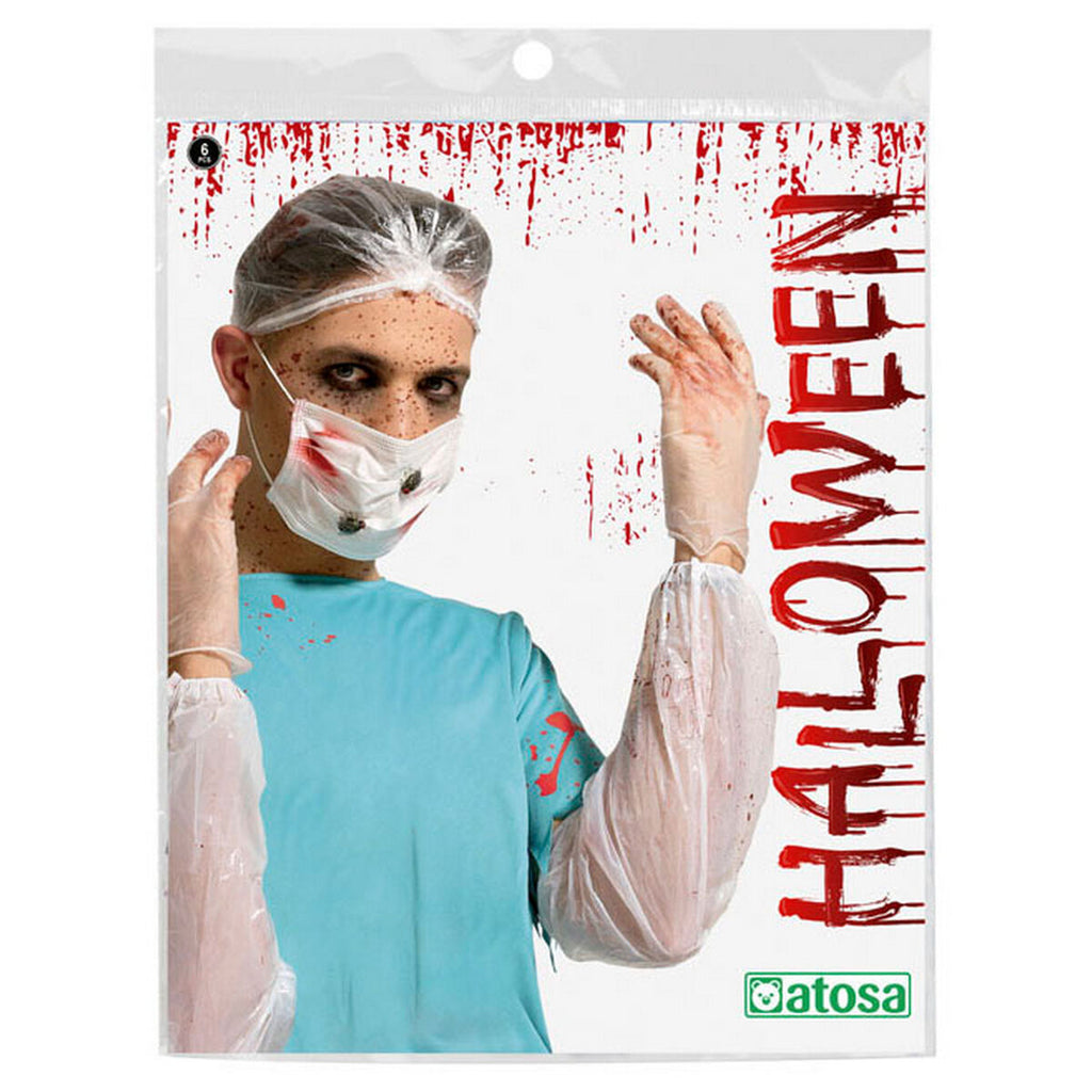 Déguisement docteur sanglant Halloween, blouse tachée de sang détail