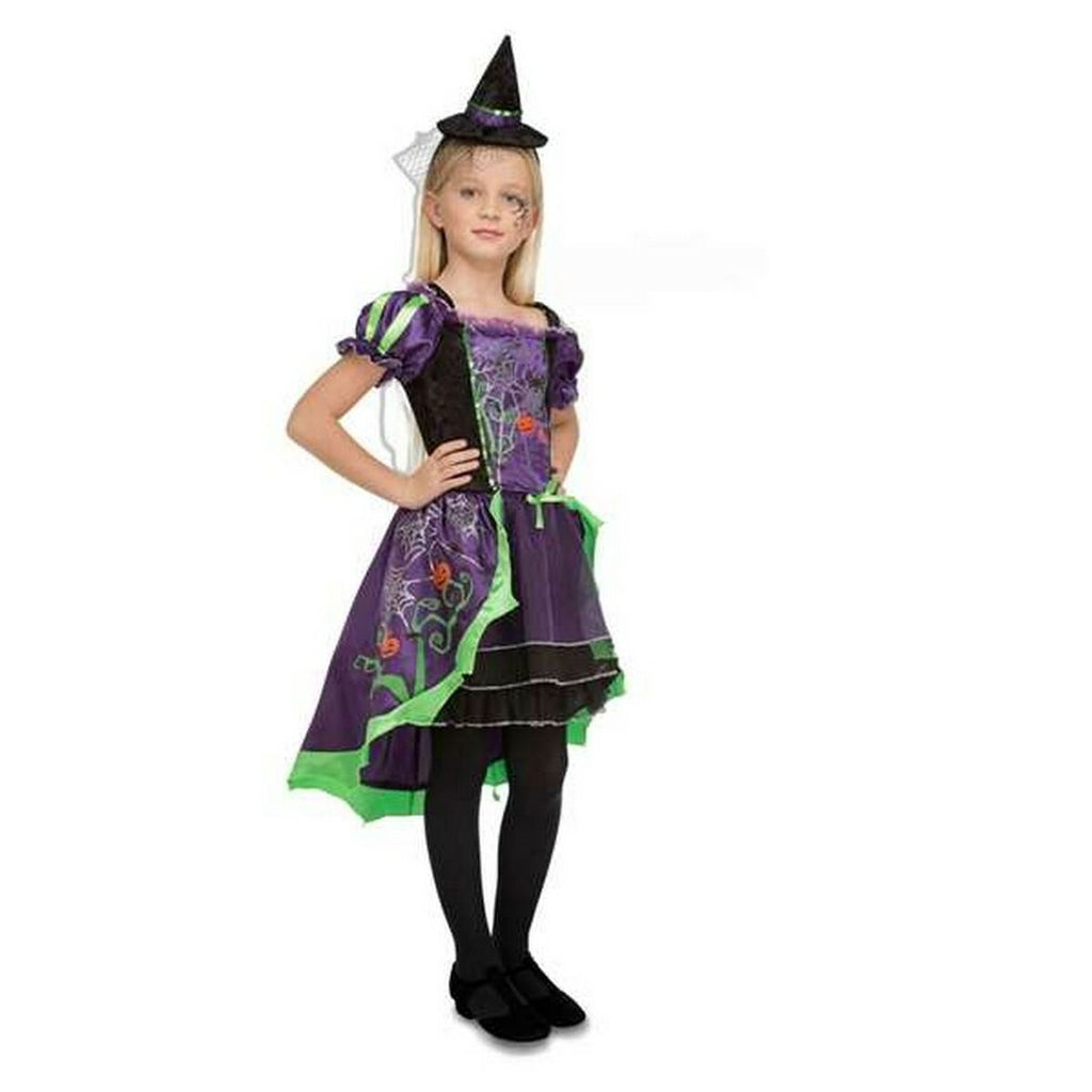 Déguisement de sorcière violet et vert pour enfant, Halloween